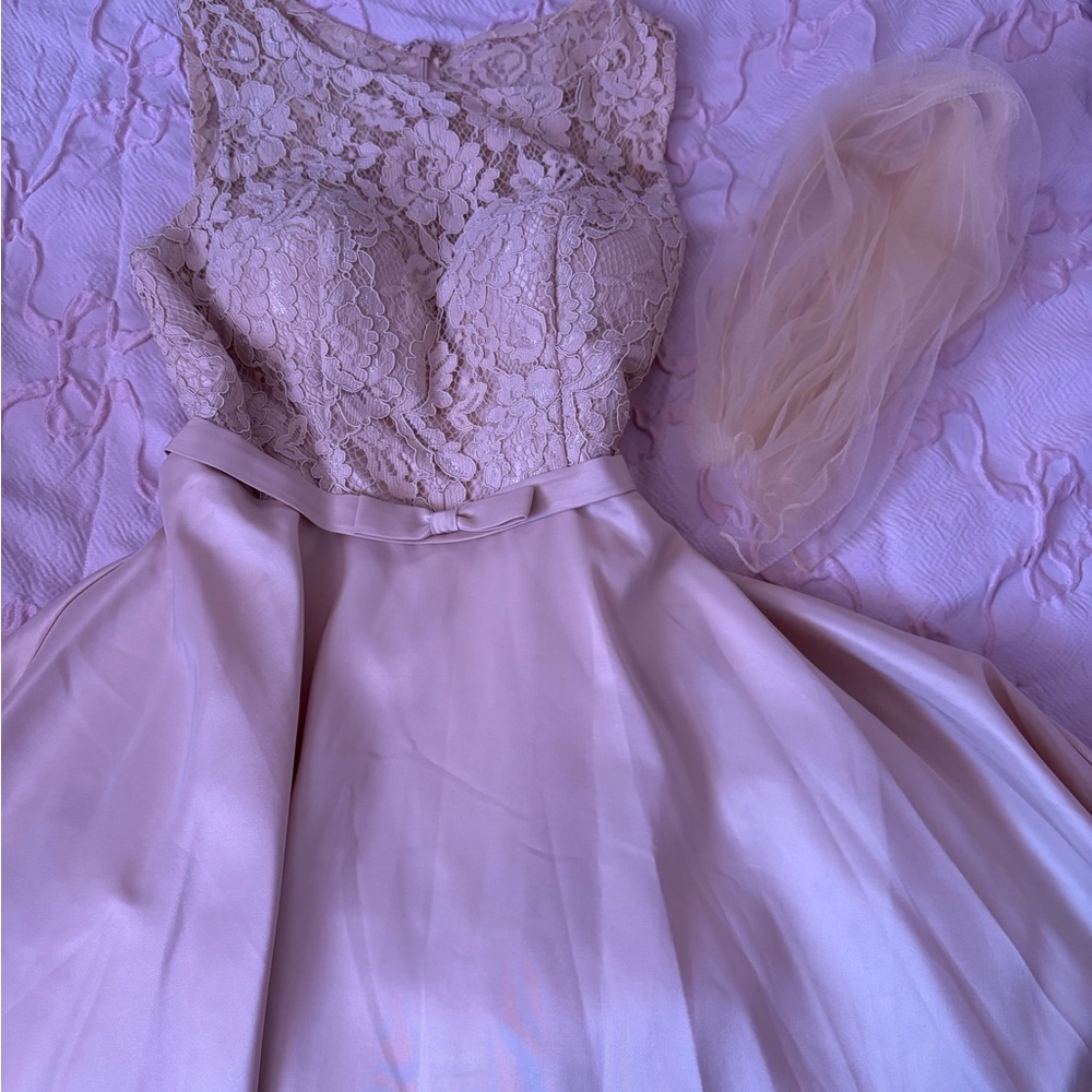 Elegant Lace Kids Dress in Cream